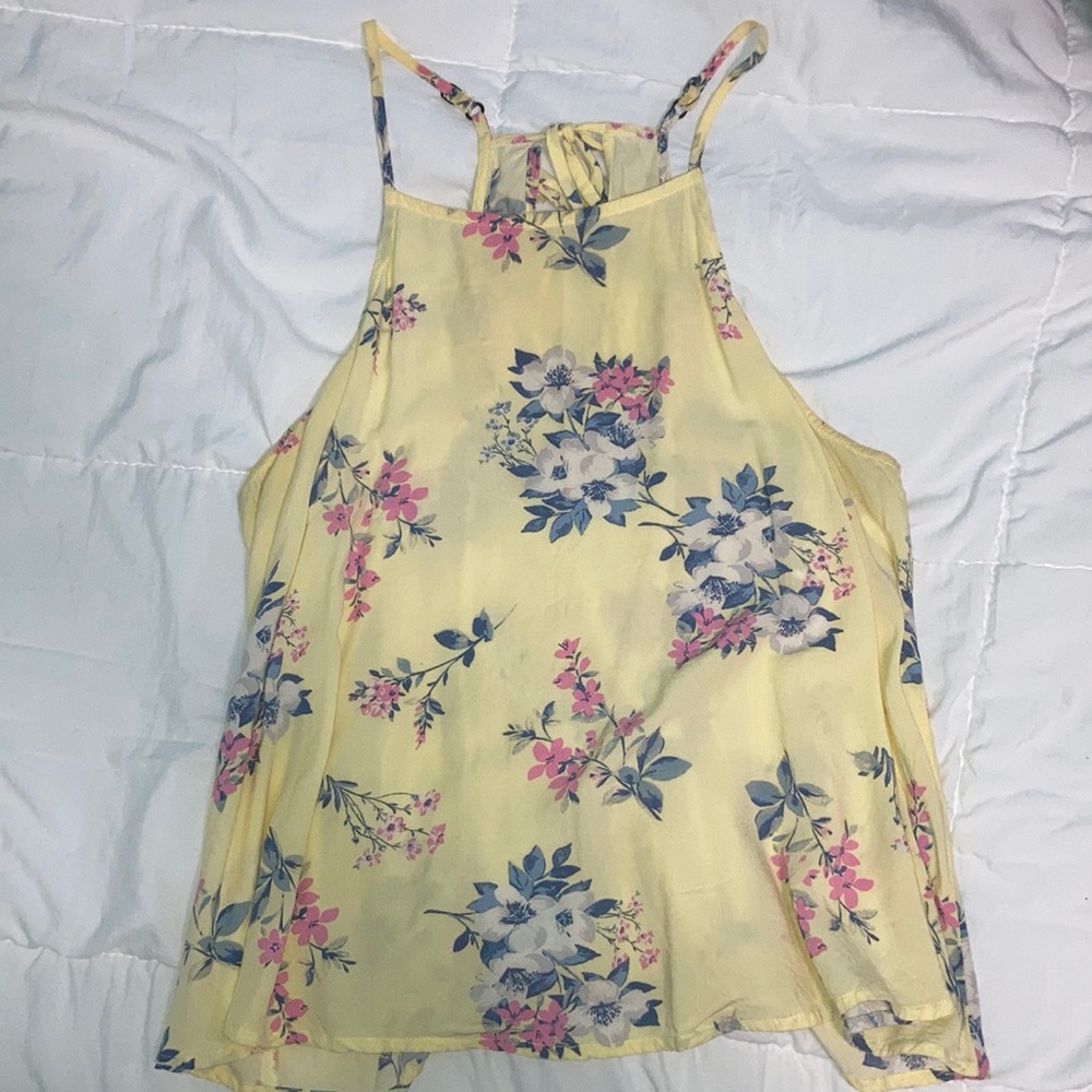 yellow floral tank top